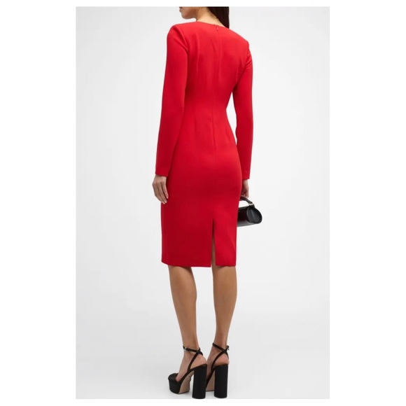 Badgley Mischka Twist-Front Long-Sleeve Dress - Picture 4 of 16